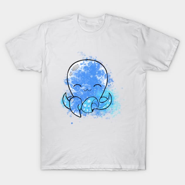 Cute blue octopus T-Shirt by Uwaki